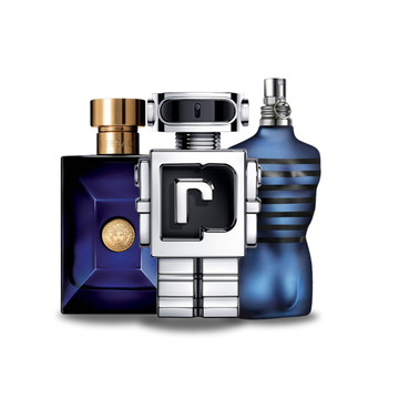 Confezione promozionale di 3 profumi Versace DYLAN BLUE, Paco Rabanne PHANTOM e Jean Paul Gaultier ULTRA MALE 100ml